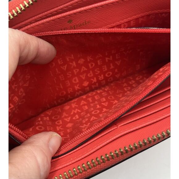 Authenticated Kate Spade New York Laurel Way Neda Accordion Zip Wallet Red Chili - Picture 12 of 12